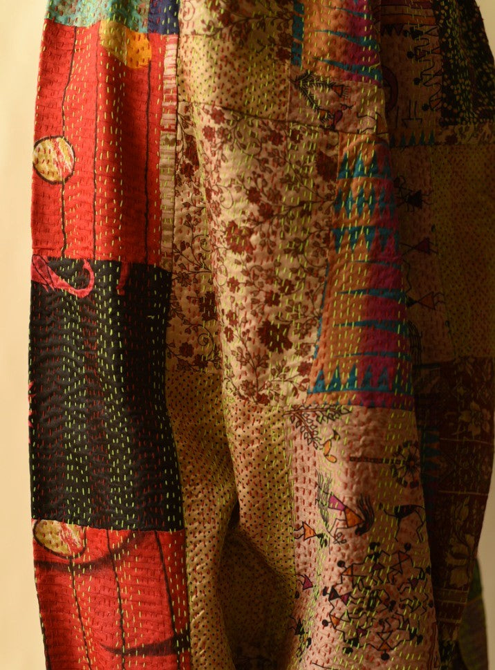 SOLORA: Kantha Silk Boho Pant