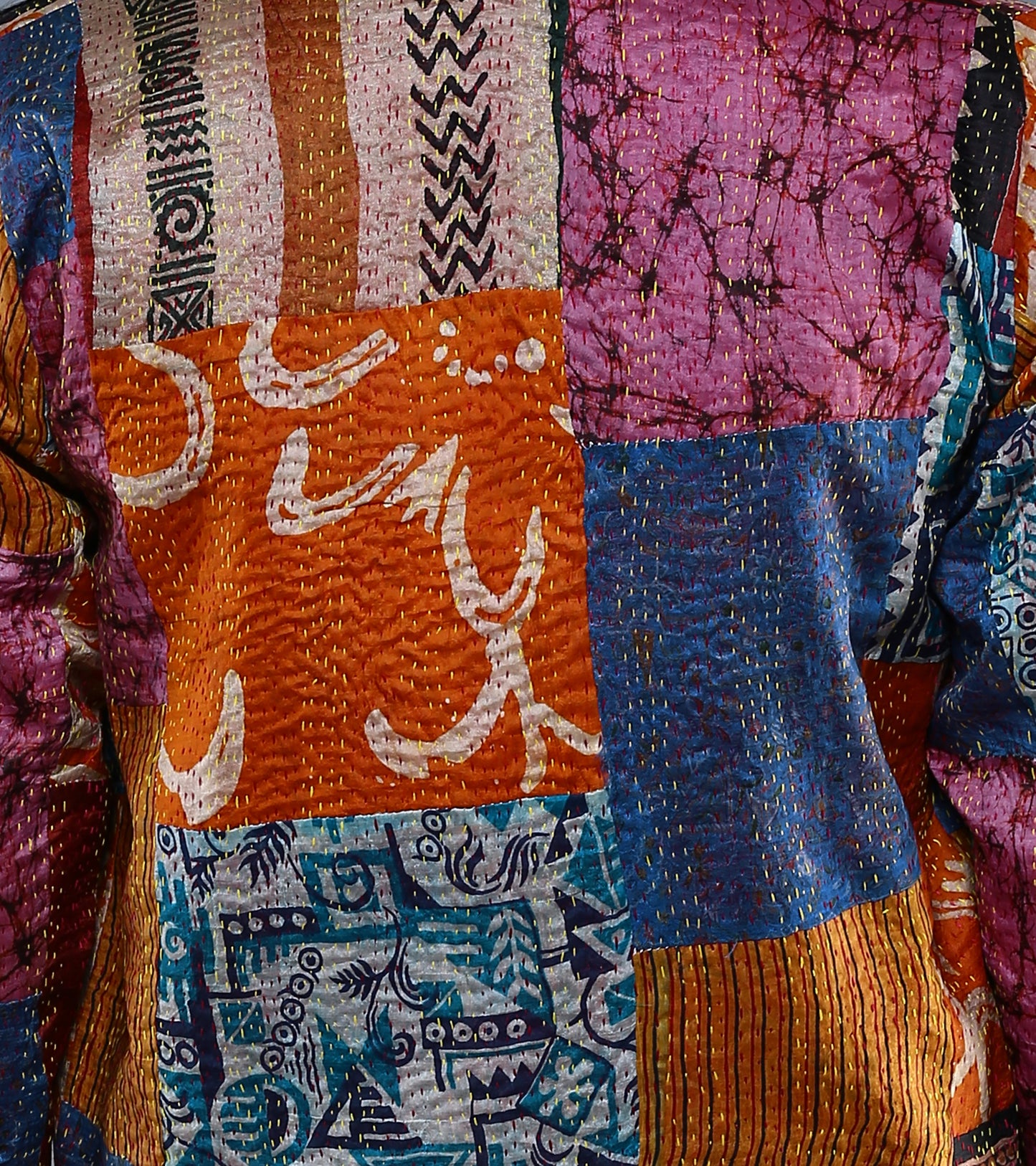 ATRANGI: Vintage Silk Kantha Jacket - SIMPLY KITSCH