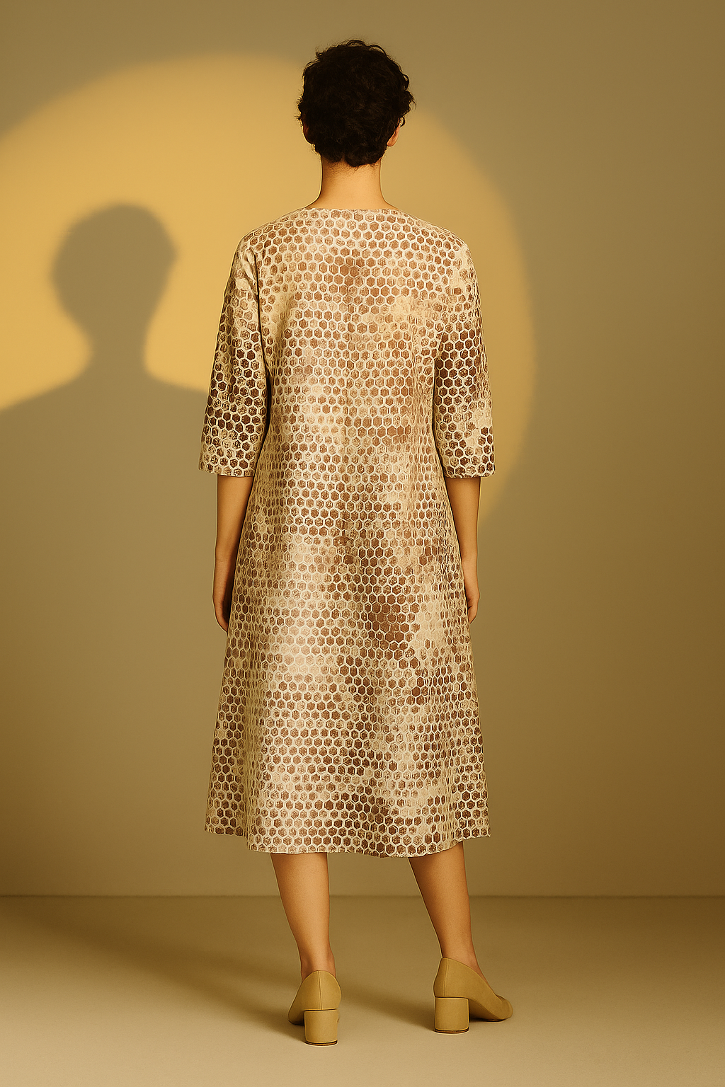 JANE: Hand Printed Midi Dress - SIMPLY KITSCH