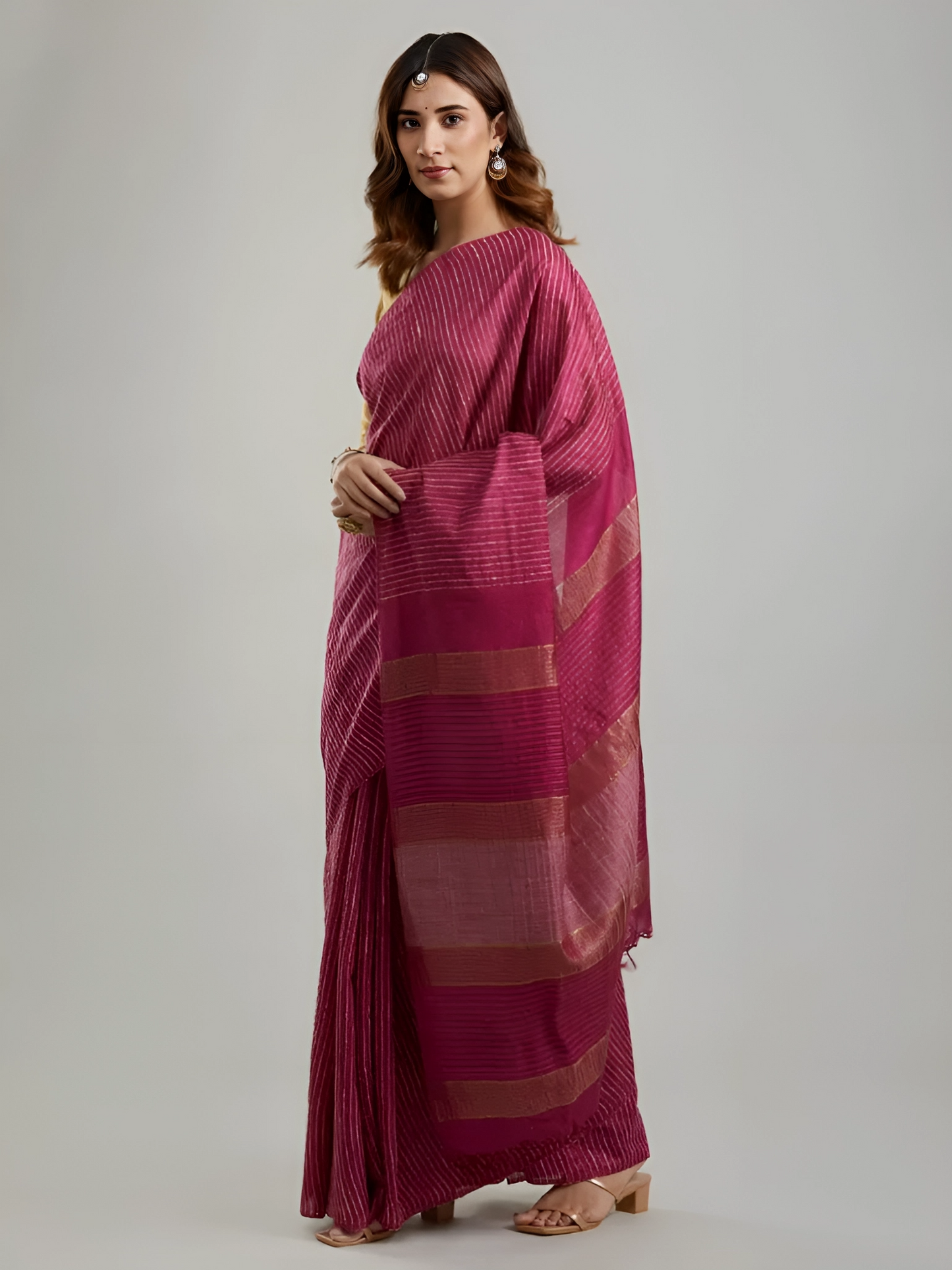 DHARA: Handwoven Bhagalpuri silk zari saree - SIMPLY KITSCH