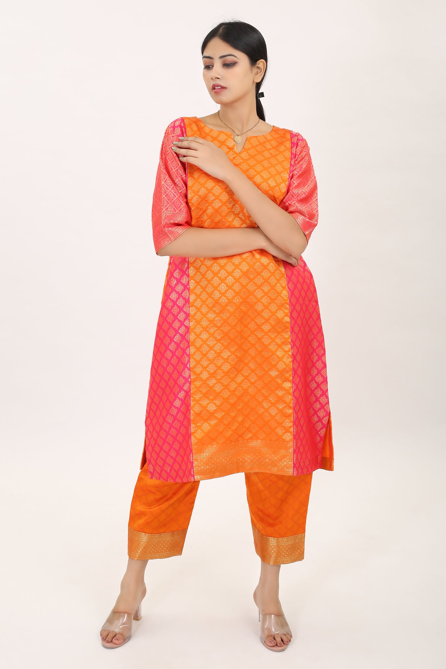 KESAR: Handwoven silk zari brocade women kurta set - SIMPLY KITSCH