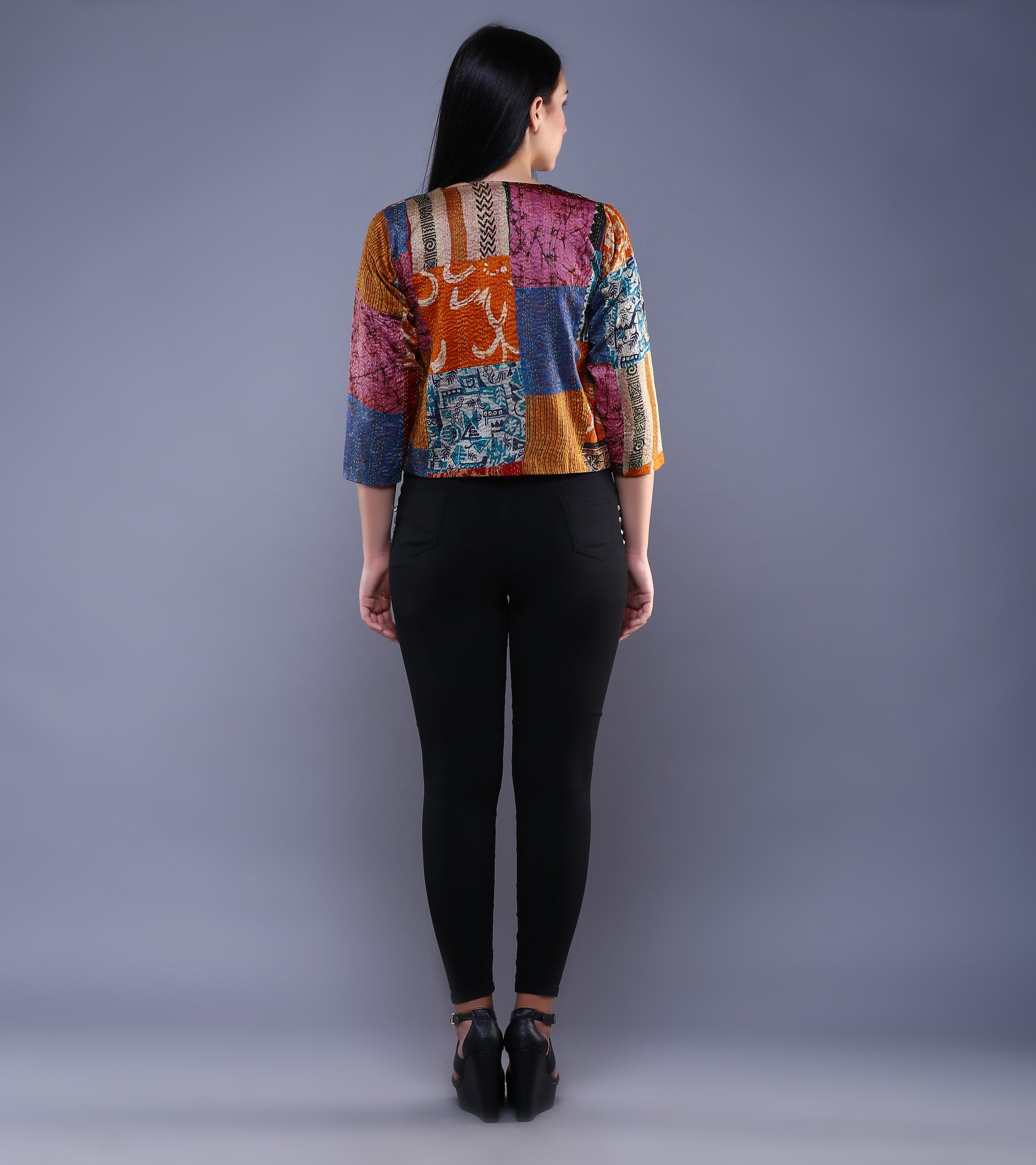 ATRANGI: Vintage Silk Kantha Jacket - SIMPLY KITSCH
