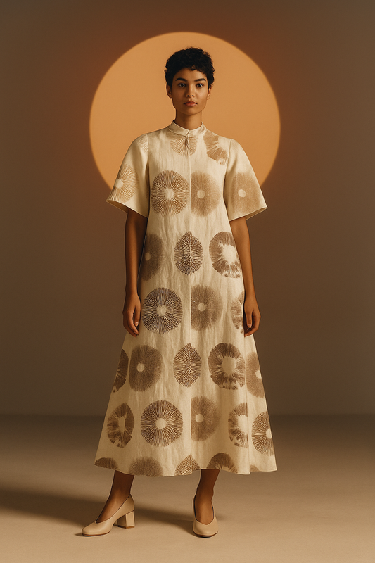 CHELSE: Hand Printed Midi Dress - SIMPLY KITSCH