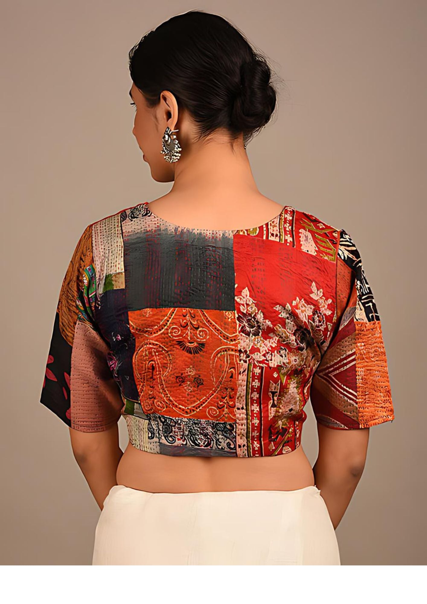 ATTRANGI: Kantha silk embroidered blouse - SIMPLY KITSCH