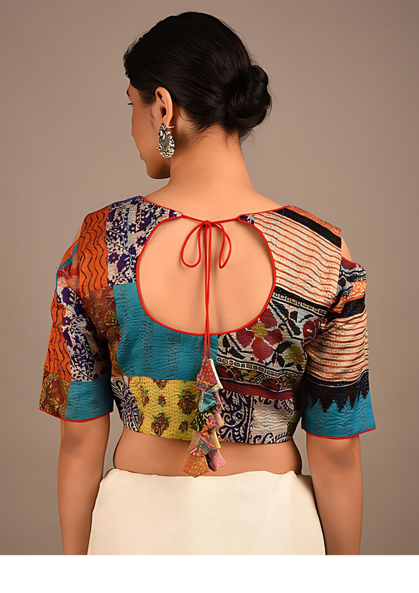 KAASHI: Tie up vintage silk kantha blouse - SIMPLY KITSCH