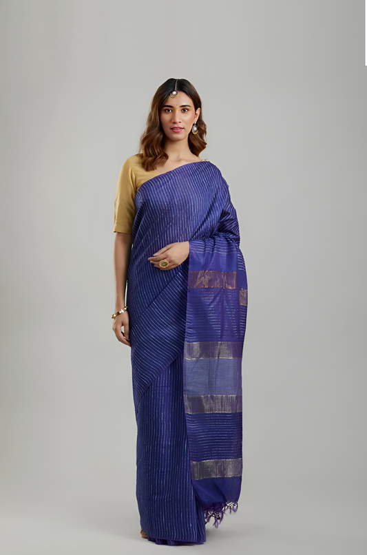 BAHAAR: Handwoven Bhagalpuri silk zari saree - SIMPLY KITSCH