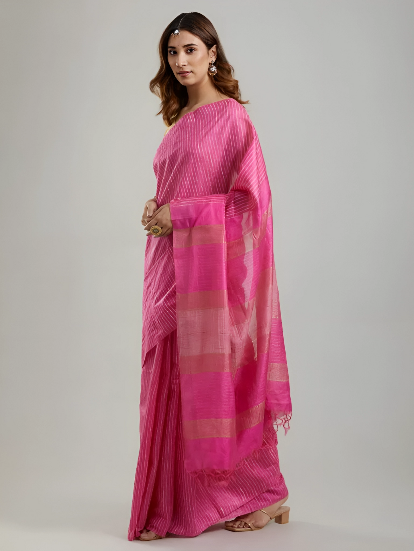 GULAAB: Handwoven Bhagalpuri silk zari saree - SIMPLY KITSCH