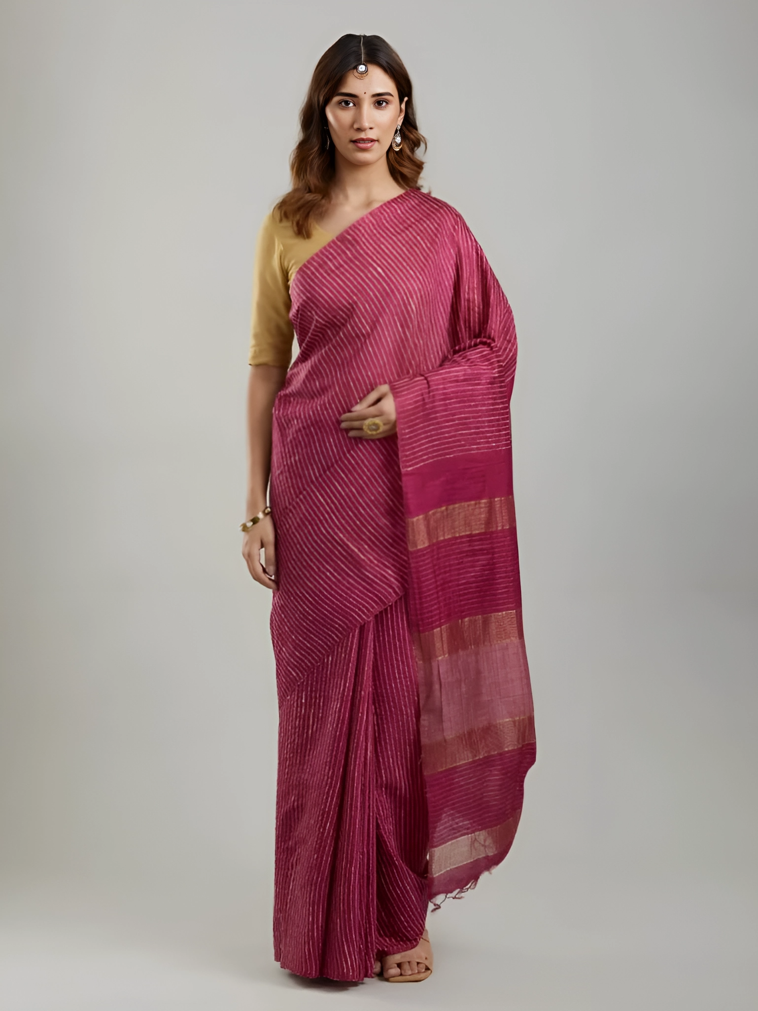 DHARA: Handwoven Bhagalpuri silk zari saree - SIMPLY KITSCH
